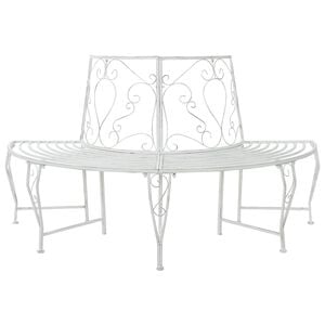vidaXL Panchina per Alberi 4-Numero di posti 160 x 80 x 89 cm Acciaio