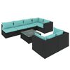 vidaXL Set Mobili da Giardino con Cuscini 8 pz Nero in Polyrattan