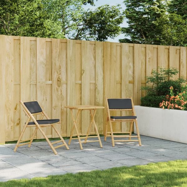 vidaXL Tavolo da Giardino Pieghevole 55x55x75 cm in Bambù