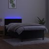 vidaXL Letto a Molle con Materasso e LED Nero 80x200 cm in Velluto