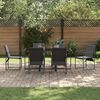 vidaXL Set da Pranzo per Giardino 7 pcs Nero Acciaio