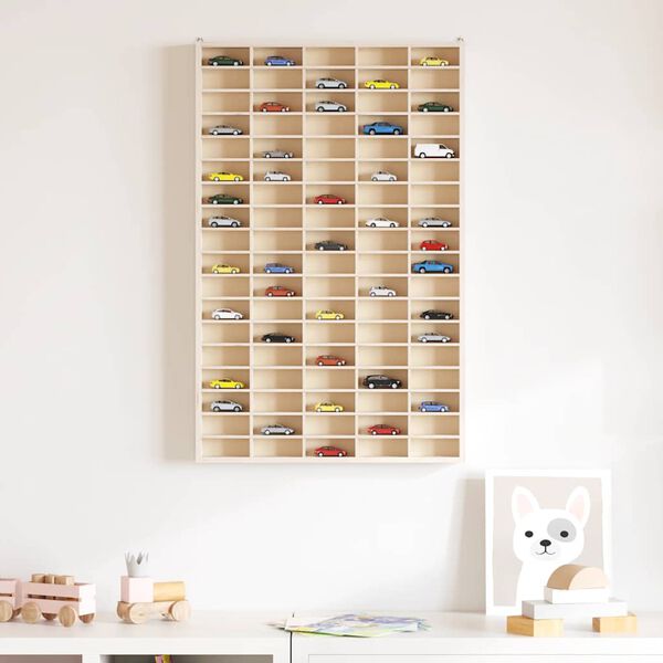 vidaXL Vetrina da collezione in legno con 90 scomparti 50,5x4,5x79 cm