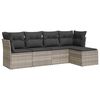 vidaXL Set Divano da Giardino 5pz con Cuscini Grigio Chiaro Polyrattan