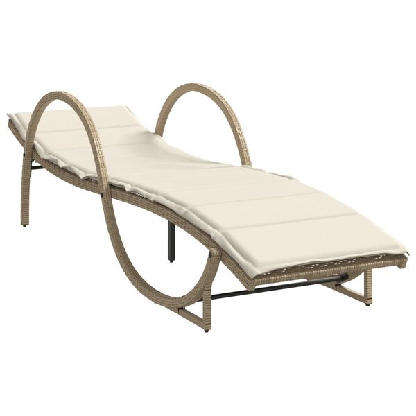 vidaXL Lettini Prendisole 2 pz con Cuscini Beige in Polyrattan