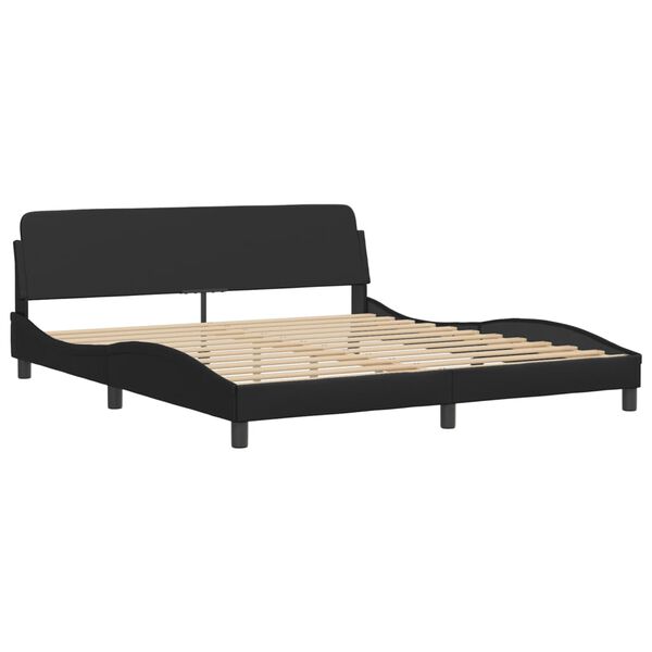 vidaXL Letto Viana con Materasso Nero 180x200 cm in Similpelle