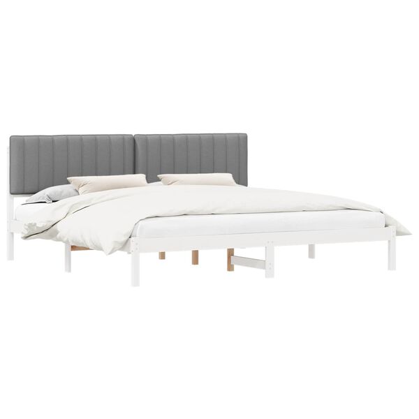 vidaXL Letto con Testiera Rivestita Grigio chiaro 200 x 200 cm