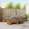 vidaXL Set di divani da esterno 7 pcs Grigio Naturale e Chiaro