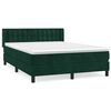 vidaXL Giroletto a Molle con Materasso Verde Scuro 140x200 cm Velluto