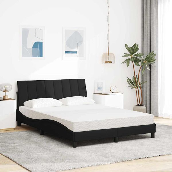 vidaXL Letto con Materasso Hanko Nero 120x200 cm in Tessuto