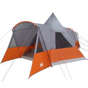 vidaXL Tenda Teepee per 8 Persone 8 persona Grigio e arancione