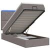 vidaXL Letto Ottomano con Materasso e LED Tortora 90 x 190 cm Tessuto