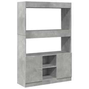 vidaXL Credenza Grigio Cemento 92x33x140 cm in Legno Multistrato
