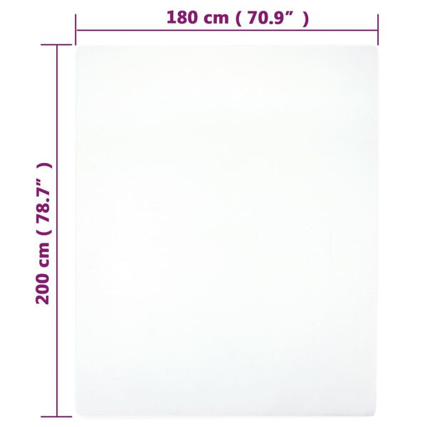 vidaXL Lenzuolo con Angoli Jersey Bianco 180x200 cm Cotone