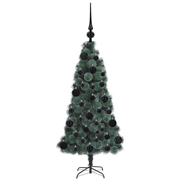 vidaXL Albero di Natale artificiale preilluminato con set di palline