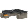 vidaXL Set Divani da Giardino 11 pz con Cuscini in Polyrattan Grigio