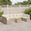 vidaXL Set Divano da Giardino 11 pcs Beige e bianco