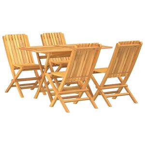vidaXL Set da Pranzo per Giardino 5 pz in Legno Massello di Teak