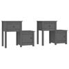 vidaXL Comodini 2 pz Grigi 79,5x38x65,5 cm in Legno Massello di Pino