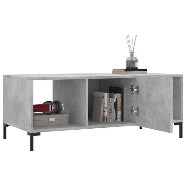 vidaXL Tavolino Salotto Grigio Cemento 102x50x40 cm Legno Multistrato