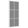 vidaXL Porta Interna 93x201,5 cm Bianca in Vetro ESG e Alluminio