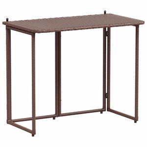 vidaXL Tavolo Pieghevole da Giardino Marrone 90x51x75 cm Polyrattan