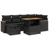vidaXL Set Divani da Giardino con Cuscini 7pz Nero Polyrattan