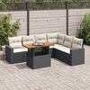 vidaXL Set Divani da Giardino con Cuscini 7pz Nero Polyrattan