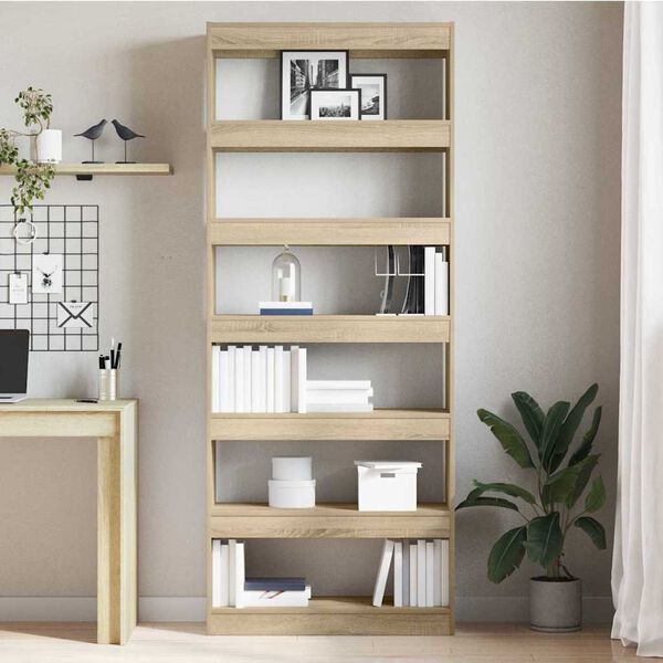 vidaXL Armadio per Libri Rovere Sonoma 80 x 30 x 198 cm