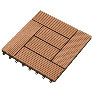 vidaXL Piastrella per Decking 11 pcs Marrone 30 x 30 cm WPC