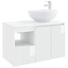 vidaXL Set di mobili per il bagno 2 pz Bianco Lucido