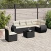 vidaXL Set Divani da Giardino con Cuscini 7pz Nero Polyrattan