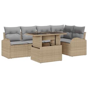 vidaXL Set Divano da Giardino 6 pcs Beige e Grigio Chiaro polyrattan