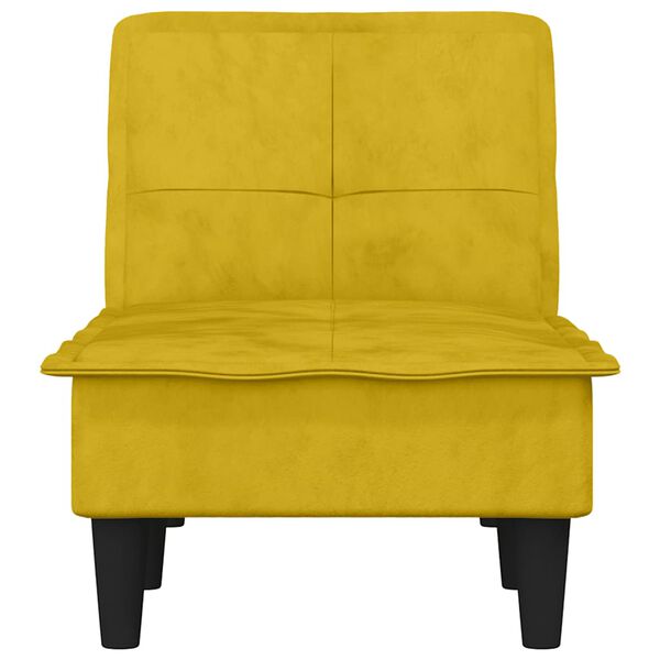 vidaXL Chaise Longue in Velluto Giallo