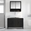 vidaXL Set di mobili per il bagno 2 pcs Rovere Nero Legno multistrato