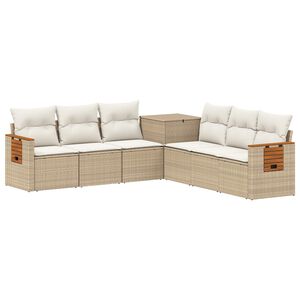 vidaXL Set di divani 7 pz Beige e Bianco Crema