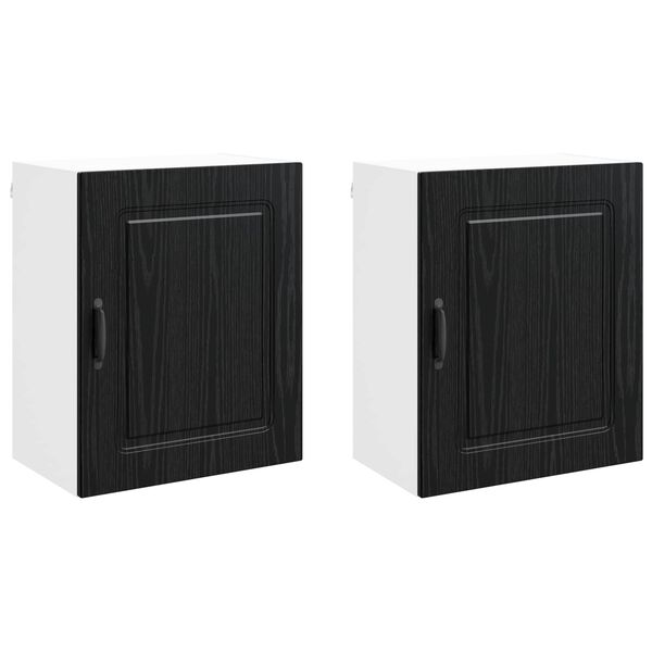 vidaXL Mobile da cucina Kalmar 2 pcs Rovere Nero 50 x 31 x 60 cm