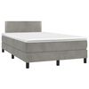 vidaXL Letto a Molle con Materasso e LED Grigio Chiaro 120x200 cm Velluto