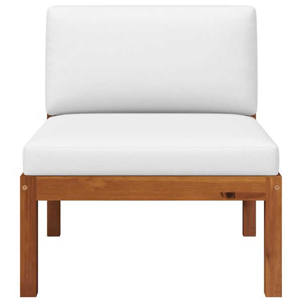 vidaXL Divano da giardino centrale con cuscini in legno di acacia e corda