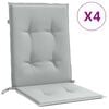 vidaXL Cuscini Sedia Schiena Bassa 4 pz Grigio M&eacute;lange 100x50x4 cm