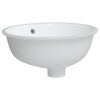 vidaXL Lavandino da Bagno Bianco 38,5x33,5x19 cm Ovale in Ceramica
