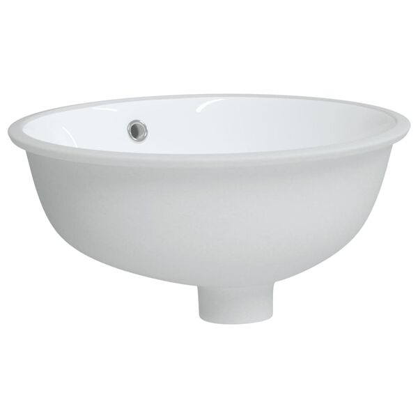 vidaXL Lavandino da Bagno Bianco 38,5x33,5x19 cm Ovale in Ceramica