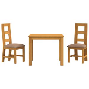 vidaXL Set da pranzo 3 pz Grigio Legno di Quercia Massello