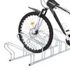 vidaXL Supporto per 6 Bici da Pavimento Autoportante Acciaio Zincato