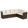vidaXL Set Divano da Giardino 6 pz con Cuscini Marrone in Polyrattan