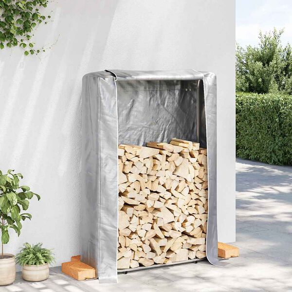 vidaXL Rastrelliera per Legna con Copertura Antipioggia 100x25x150cm