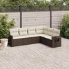 vidaXL Set Divano da Giardino 6 pz con Cuscini Marrone in Polyrattan
