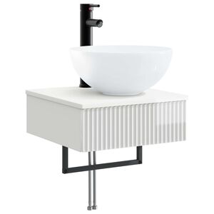 vidaXL Lavabo da Parete Bianco Lucido 40 x 41 x 40,5 cm