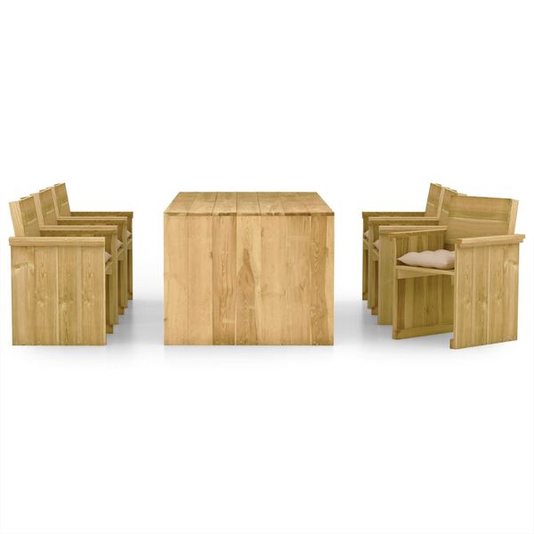 vidaXL Set Pranzo da Giardino 7pz con Cuscini Legno di Pino Impregnato