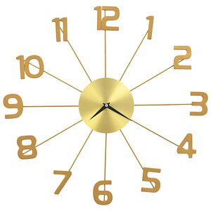 vidaXL Orologio da Parete in Metallo 50 cm Dorato