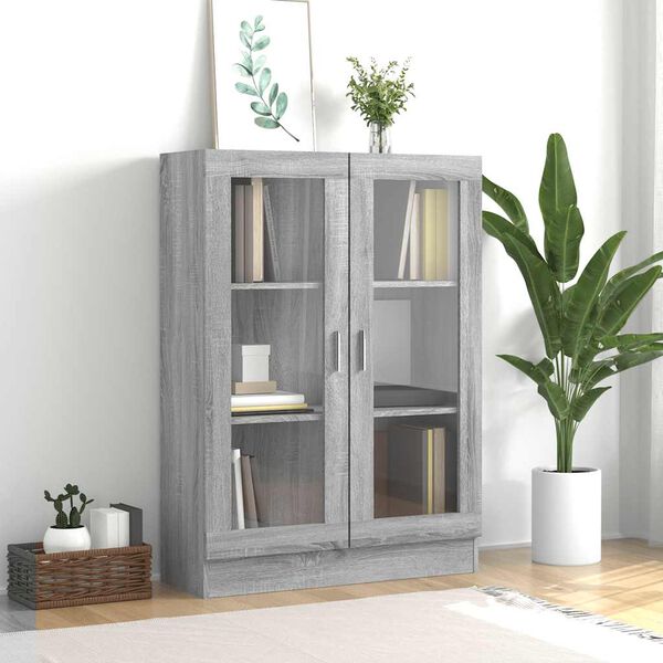 vidaXL Mobile Vetrina Grigio Sonoma 82,5x30,5x115 cm Legno Multistrato